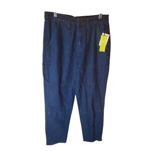 BP + WILDFANG Dark Indigo Denim Utility Straight Leg Jeans, NWT, Size 6